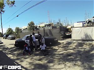 poke the Cops - white damsel cop ravaged by three BBCs