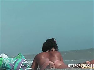 nudist beach flick presents superb looking nude honies